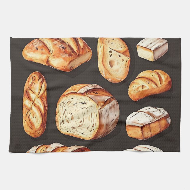 Assorted Artisan Bread Loaves Tea Towel (Horizontal)