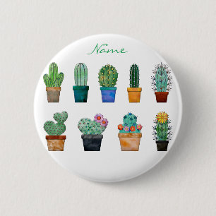 Assorted Cactus Plants Thunder_Cove 6 Cm Round Badge