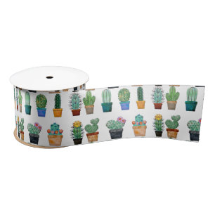 Assorted Cactus Plants Thunder_Cove Satin Ribbon
