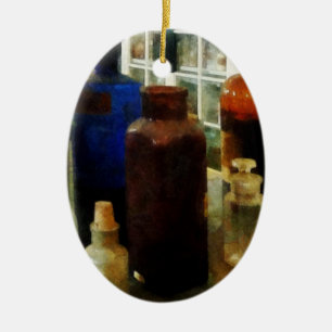 Assorted Chemicals in Bottles Ceramic Tree Decoration