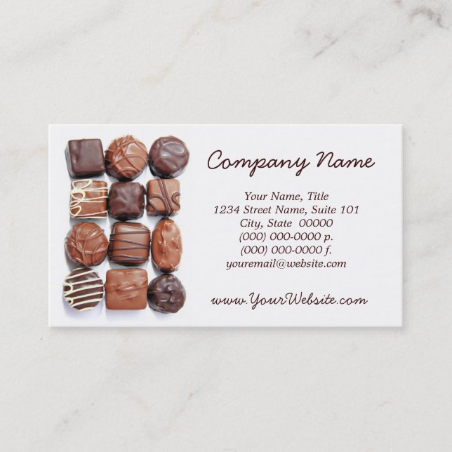 Assorted Chocolates Business Cards (Front)