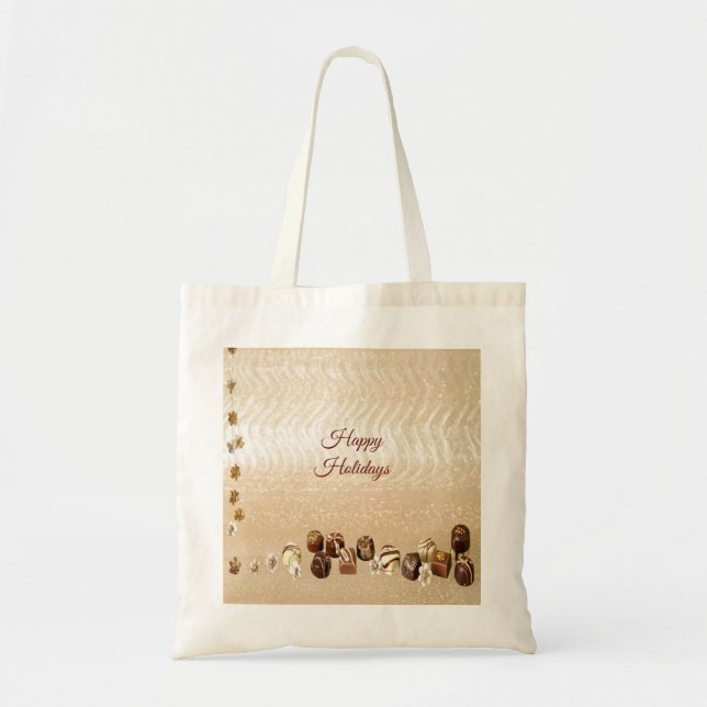 Assorted Chocolates with Flowers Tote Bag (Front)
