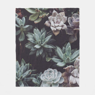 ASSORTED-COLOR SUCCULENT PLANT LOT FLEECE BLANKET