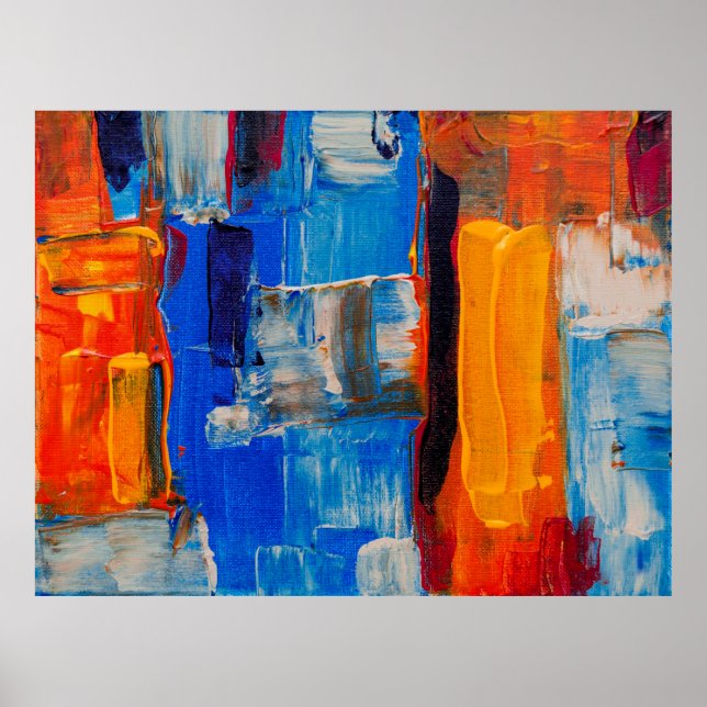 Assorted-colour abstract painting poster (Front)