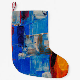 Assorted-colour abstract painting small christmas stocking