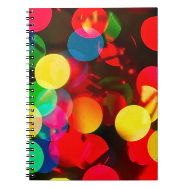 Assorted-colour bokeh lights notebook (Front)