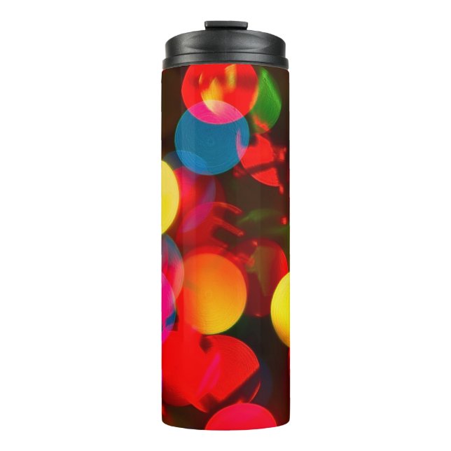 Assorted-colour bokeh lights thermal tumbler (Front)
