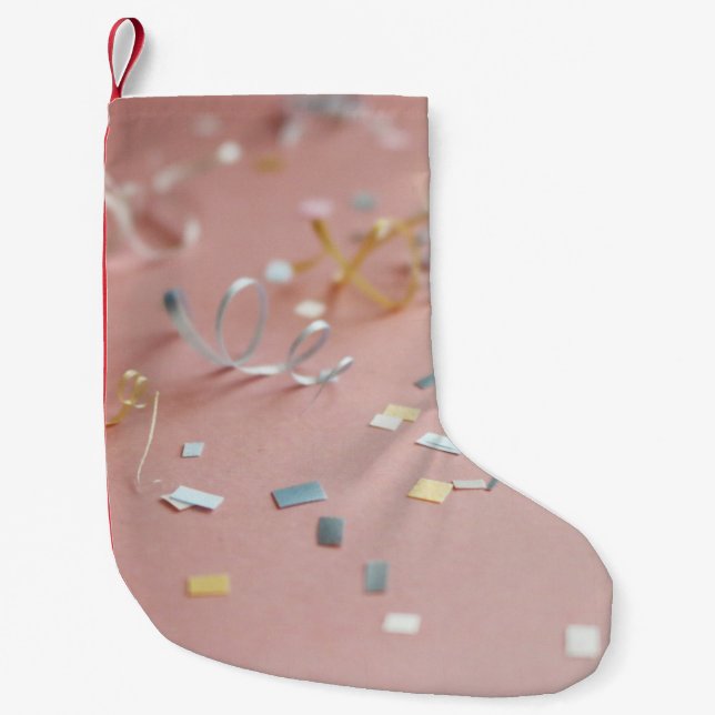 Assorted-colour confetti small christmas stocking (Front)