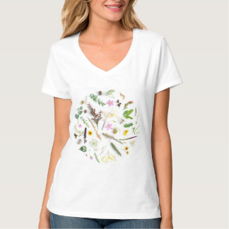 Assorted Colour Floral Leaves Women T-Shirt