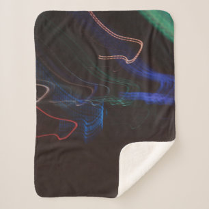 Assorted-colour LED lights illustration Sherpa Blanket