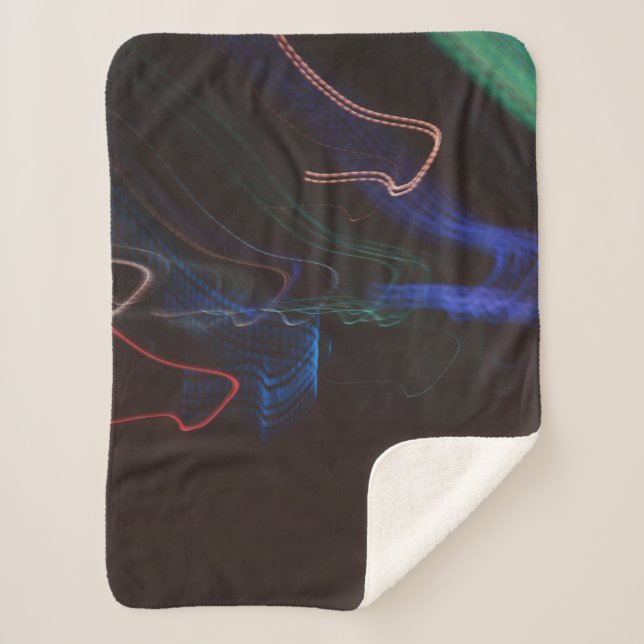 Assorted-colour LED lights illustration Sherpa Blanket (Front)