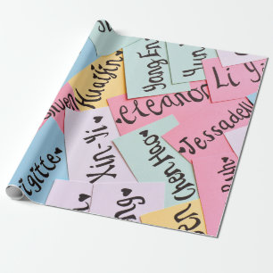 Assorted-colour of name cards wrapping paper