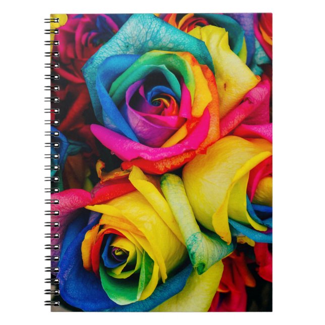 Assorted-colour petaled flowers notebook (Front)