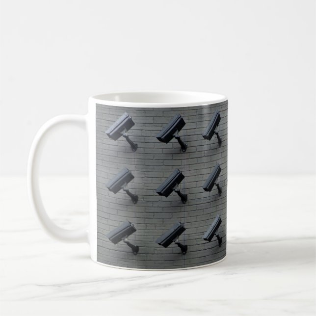 Assorted-colour security cameras coffee mug (Left)