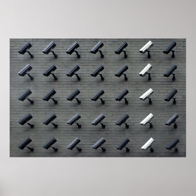 Assorted-colour security cameras poster (Front)