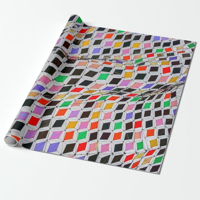 Assorted-colour textiles wrapping paper (Unrolled)