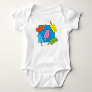 Assorted Colourful Popsicles Pattern Baby Bodysuit