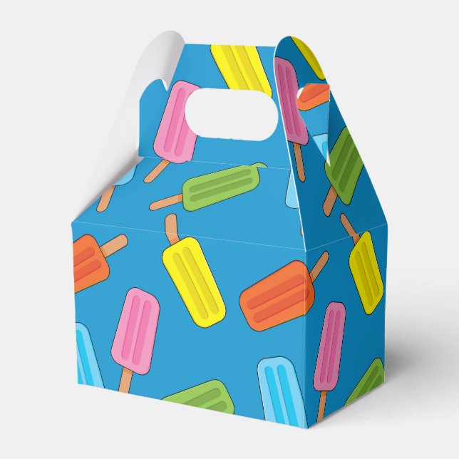 Assorted Colourful Popsicles Pattern Favour Box (Front Side)