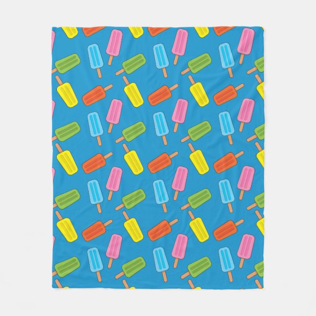 Assorted Colourful Popsicles Pattern Fleece Blanket (Front)