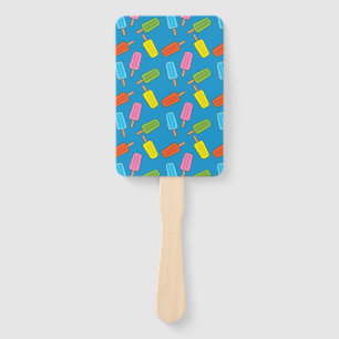 Assorted Colourful Popsicles Pattern Hand Fan