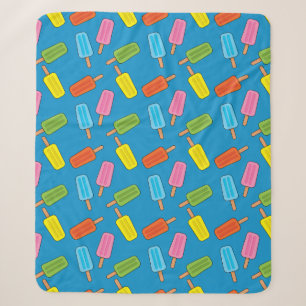 Assorted Colourful Popsicles Pattern Sherpa Blanket