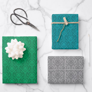 Assorted Damask Pattern Wrapping Paper Sheet