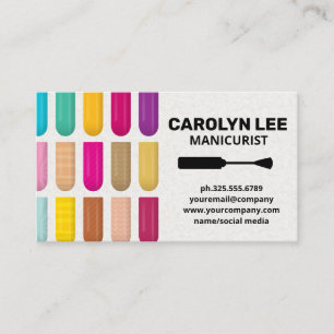 Assorted Decorative Nails Nail Polish Brush Business Card