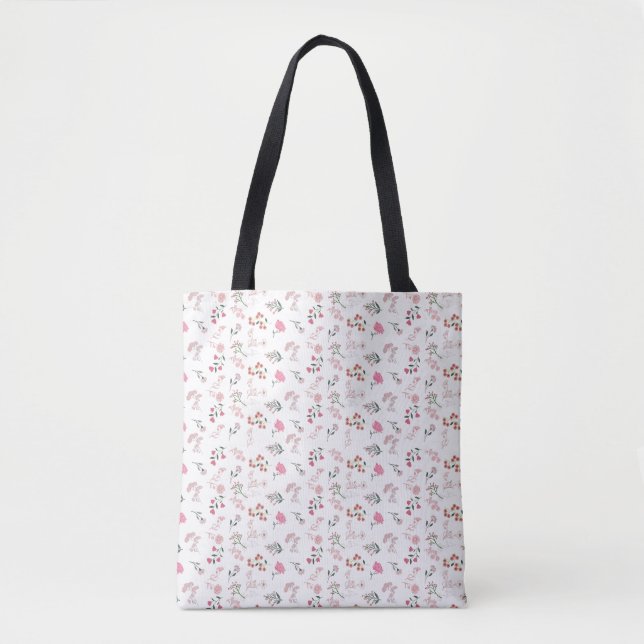 Assorted Delicate Flowers in Pattern Print  Tote Bag (Front)