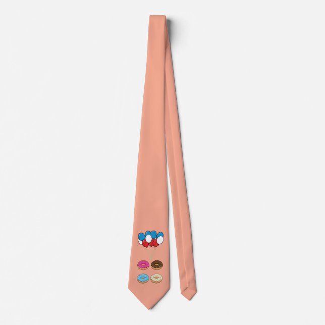 Assorted Donuts and Balloons Tie (Front)