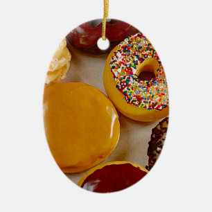 Assorted doughnuts ceramic tree decoration