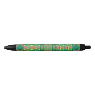 Assorted Floral Wings Black Ink Pen