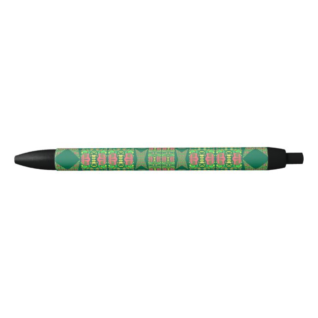 Assorted Floral Wings Black Ink Pen (Front)