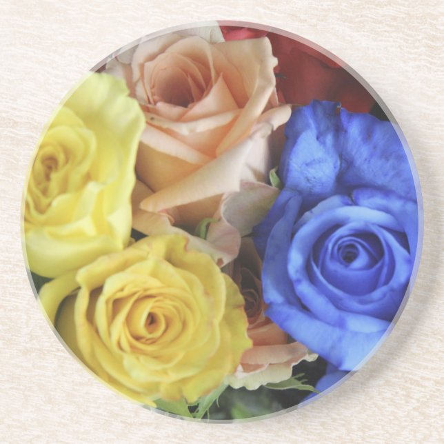 Assorted fresh rose bouquets coaster (Front)