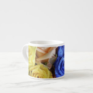 Assorted fresh rose bouquets espresso cup