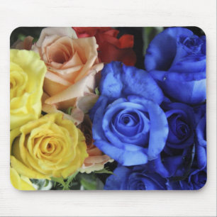 Assorted fresh rose bouquets mouse pad