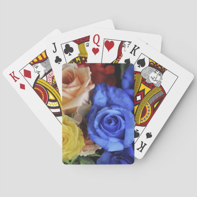 Assorted fresh rose bouquets playing cards (Back)