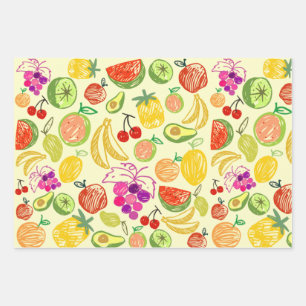 Assorted Fruit Wrapping Paper Sheets