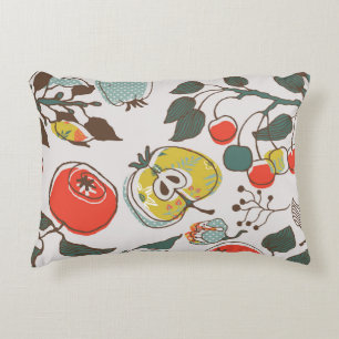 Assorted fruits, colourful seamless pattern. decorative cushion