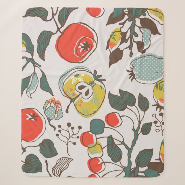 Assorted fruits, colourful seamless pattern. sherpa blanket (Front)