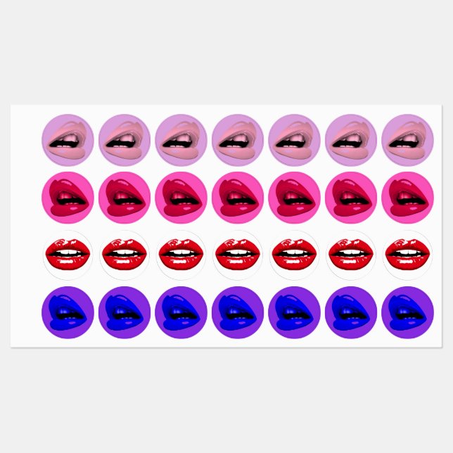 Assorted Lips Iron-On Patch (Sheet)