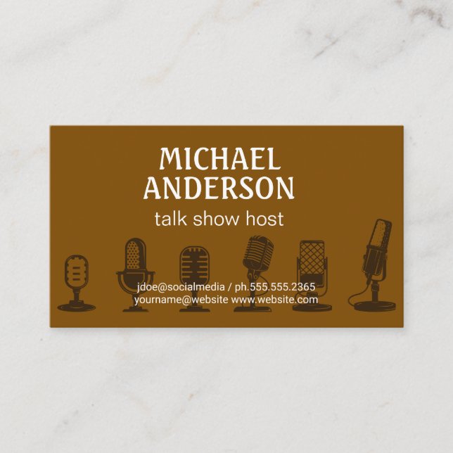 Assorted Microphones | Podcast Host Business Card (Front)