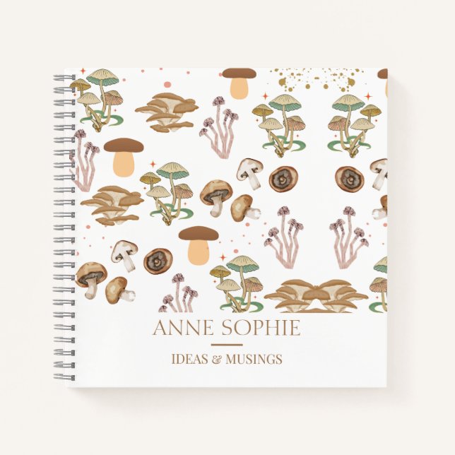 Assorted Mushrooms Personalised Notebook (Front)