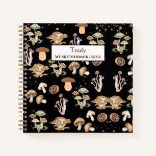Assorted Mushrooms Personalised Sketchbook Notebook