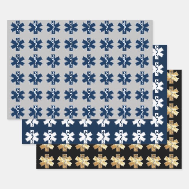 Assorted Paramedic EMT EMS Wrapping Paper Sheet (Set)