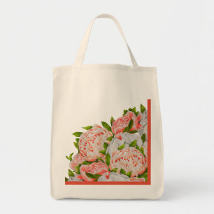 Assorted Peonies on a Grocery Tote Bag