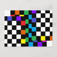 Assorted Rainbow Postcard Retro Postmodern