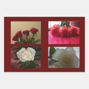 Assorted Rose Images Wrapping Paper Sheets
