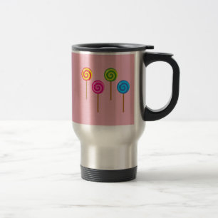 Assorted Spiral Colorful Lollipops Travel Mug