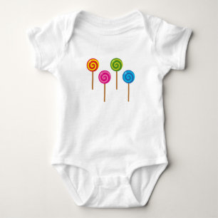 Assorted Spiral Colourful Lollipops Baby Bodysuit