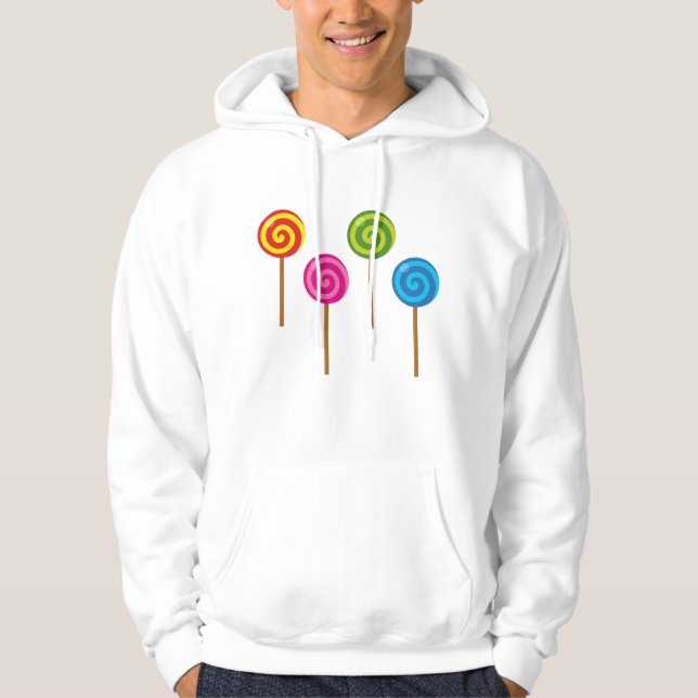 Assorted Spiral Colourful Lollipops Hoodie (Front)